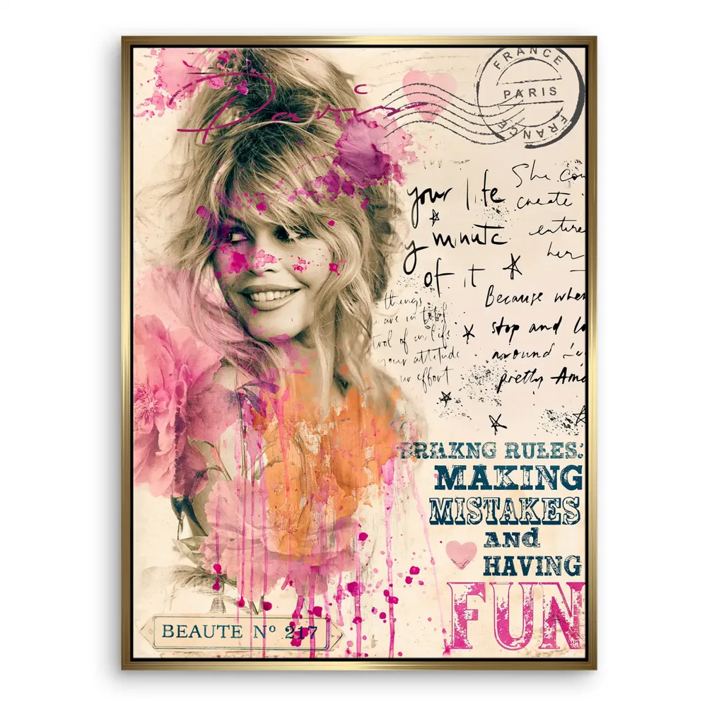 Brigitte Bardot Paris Canvas Art - Pop Graffiti Portrait - Image 5