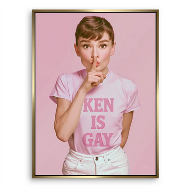 Audrey Hepburn Ken is Gay Pop Art Canvas Wall Art - Image 5
