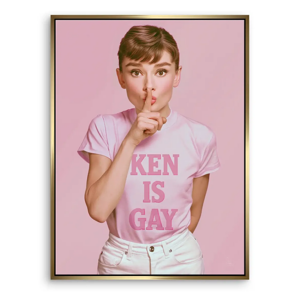 Audrey Hepburn Ken is Gay Pop Art Canvas Wall Art - Image 5