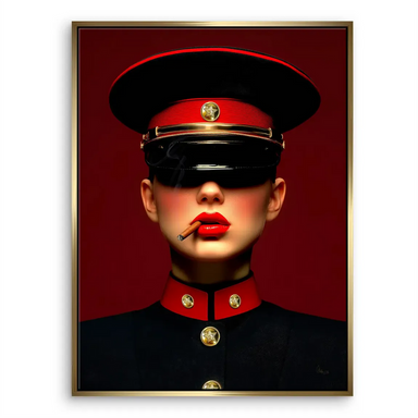 High-contrast canvas print blending fashion photography with graphic elements for wall display
