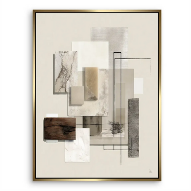 Modern abstract wall art in soft neutrals for living room