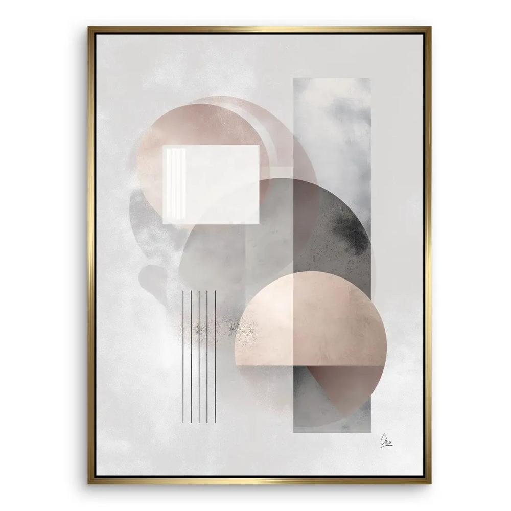 Neutral-toned canvas wall art displayed in a bright living room setting.