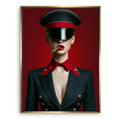 Red Officer Canvas Picture displayed as elegant fashion art on canvas.