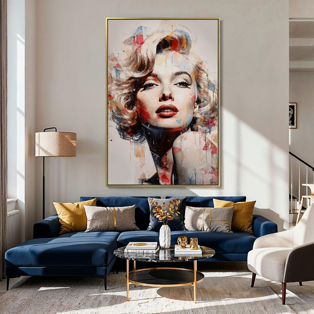 Hollywood icon Marilyn Monroe in contemporary Pop Art canvas wall decor