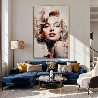 Hollywood icon Marilyn Monroe in contemporary Pop Art canvas wall decor