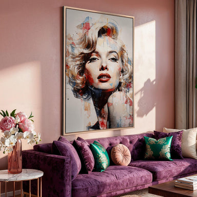 Statement piece Marilyn Monroe modern wall art for living room or bedroom