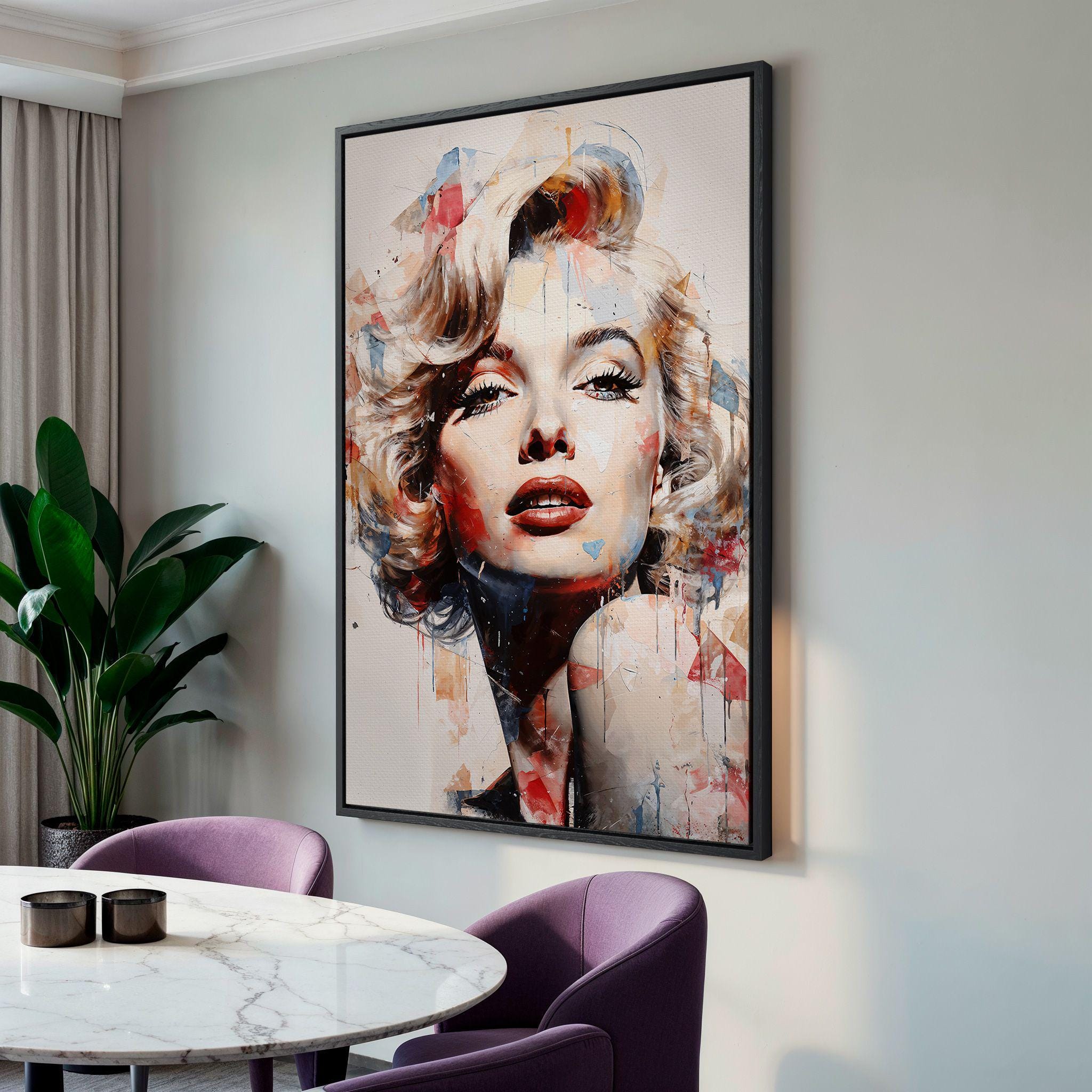 Iconic celebrity wall art in modern Pop Art style on canvas