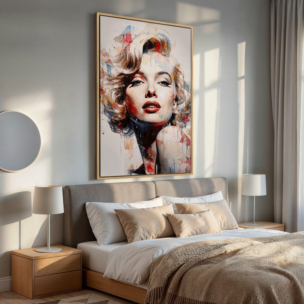 Abstract fashion-inspired Marilyn Monroe wall art for contemporary interiors