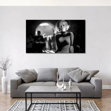 Shallow depth of field portrait of a Hollywood glamour icon on canvas wall art