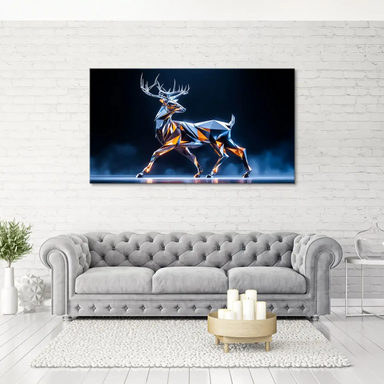 Crystal Deer Canvas Wall Art - Geometric Stag in Iridescent Hues - Image 7