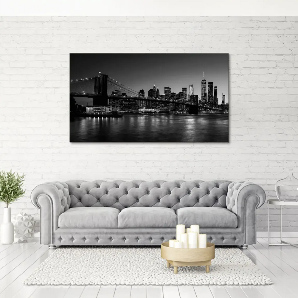 Brooklyn Bridge and city skyline artwork for living room or office