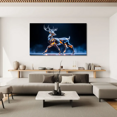 Crystal Deer Canvas Wall Art - Geometric Stag in Iridescent Hues - Image 8