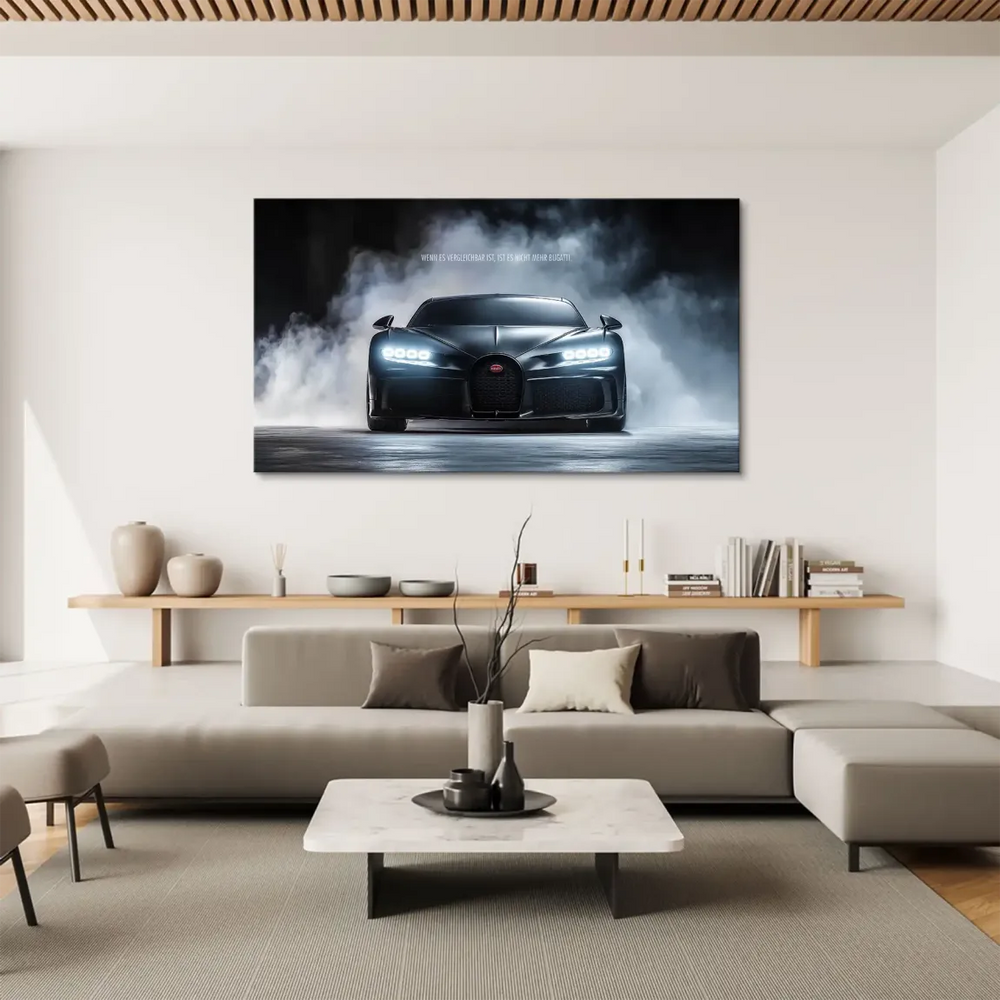 Minimalist automotive wall art featuring a luxury sports car for a modern interior.
