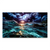 Dramatic ocean storm scene with teal and deep blue waves under a moody sky and a golden sun reflecting on the water
