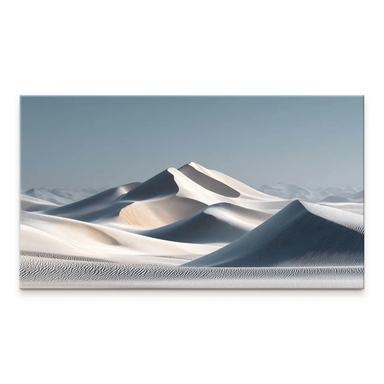 Ivory Dunes canvas print featuring soft ivory sands and blue-grey shadows