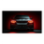 Front-facing view of a black BMW M5 sports car with red ambient lighting on a dramatic canvas print