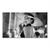 Audrey Hepburn black-and-white portrait on canvas with a soft Roman background and ROM ITALIA text