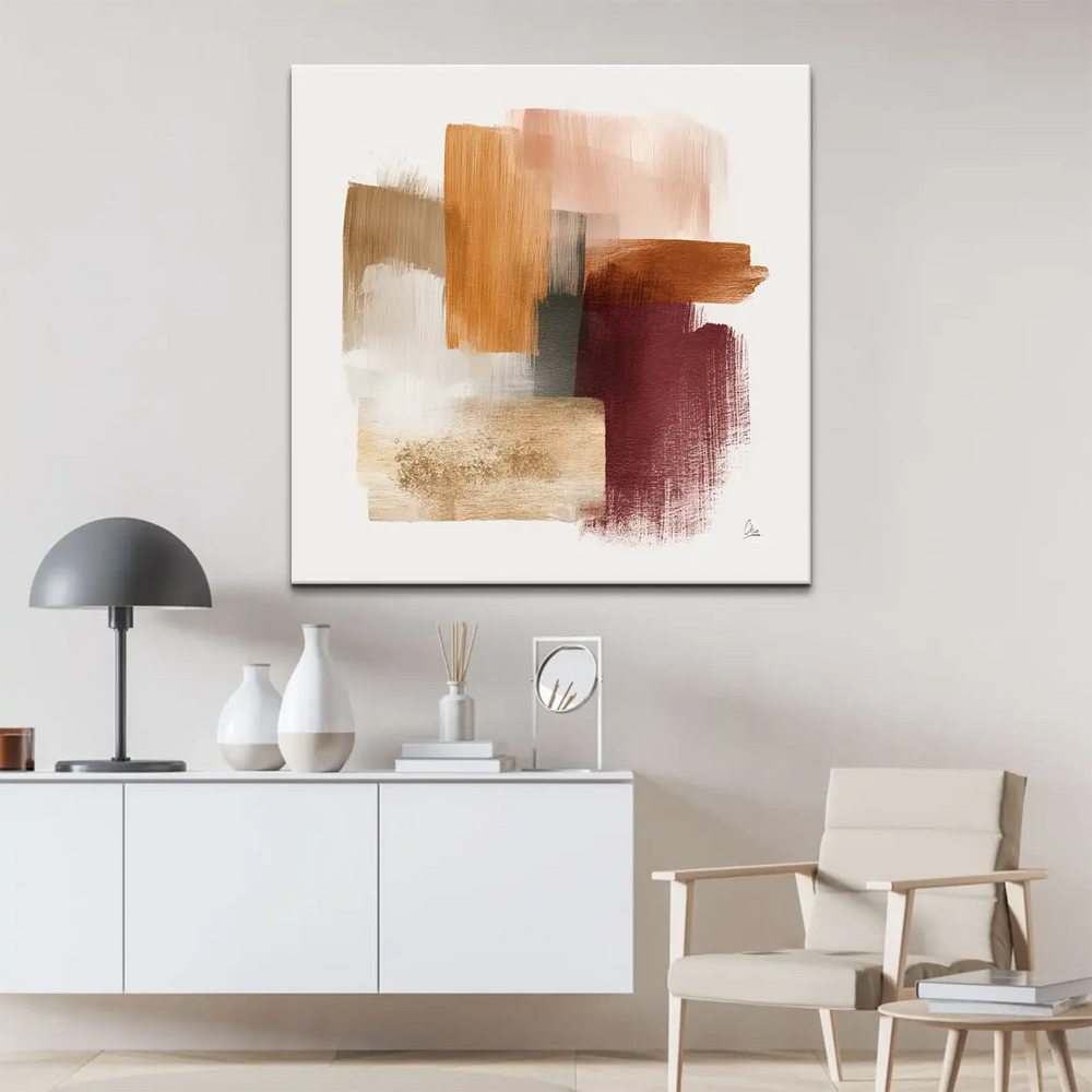 Close-up of textured brushstrokes and cream highlights