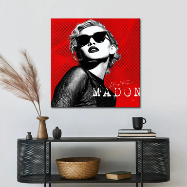Iconic fashion and music-inspired wall art with Madonna portrait