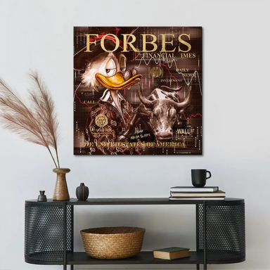 Rich brown, sepia, and gold tones convey a luxury fashion-meets-finance mood
