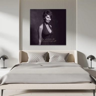 Sophia Loren quote canvas art suitable for living room decor