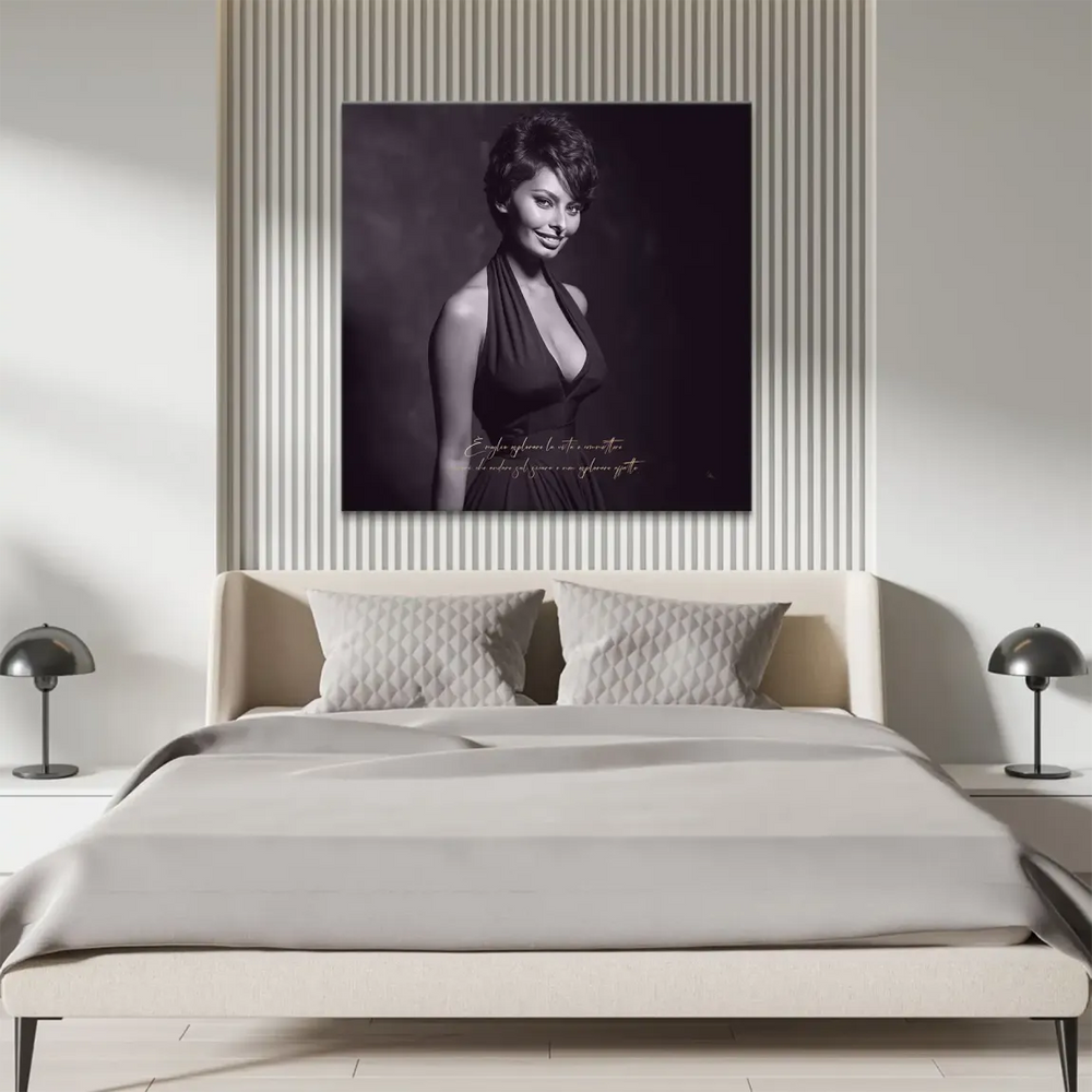 Sophia Loren quote canvas art suitable for living room decor