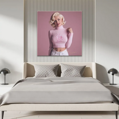 Gold inspirational quote on a Marilyn Monroe-inspired pop art canvas