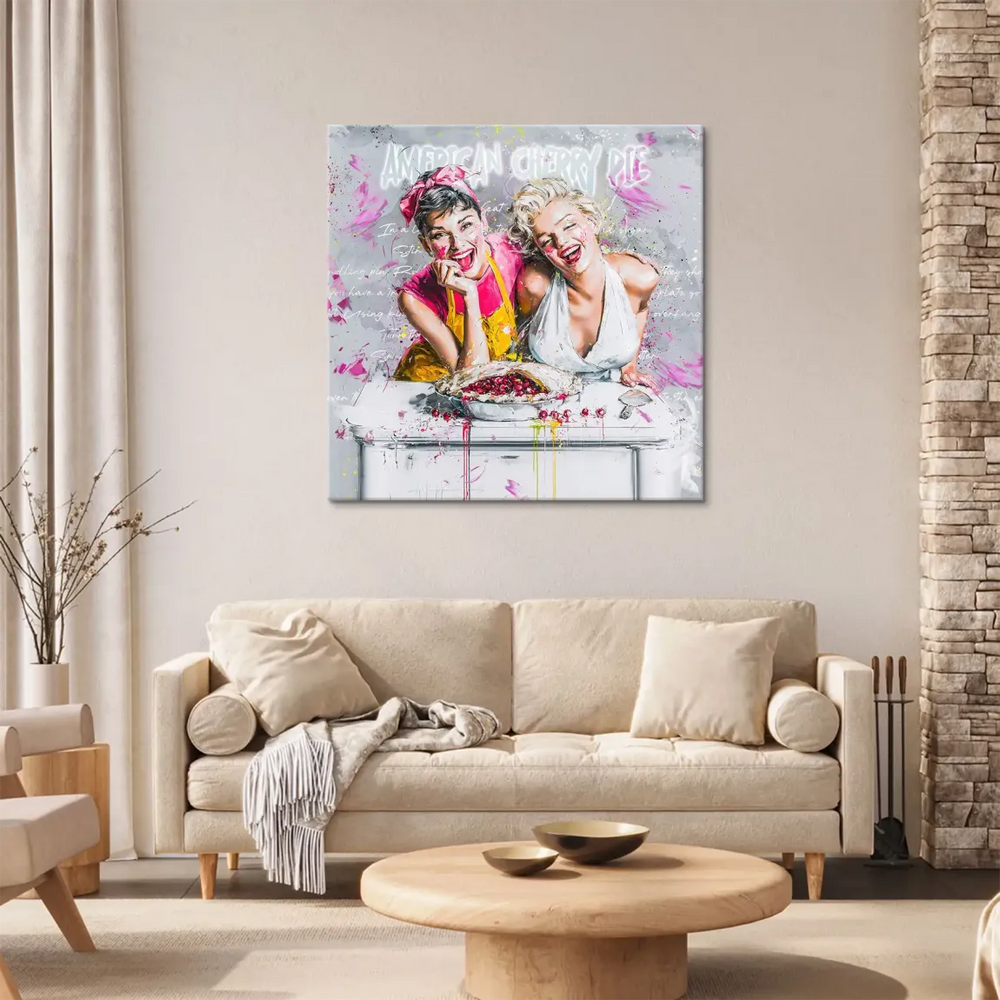 food themed pop art featuring American cherry pie