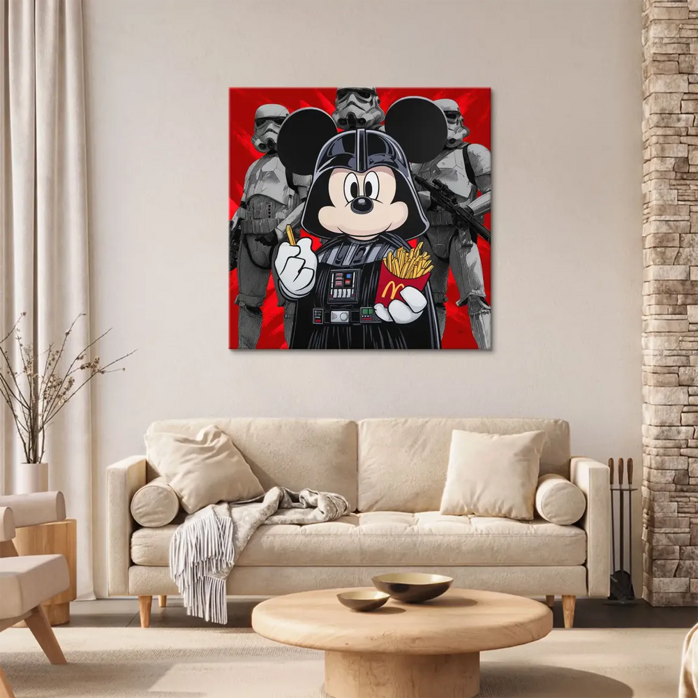 Vivid color palette of red, black, white, and yellow with bold comic textures.