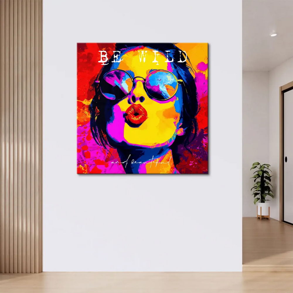 The phrase 'and beautiful.' at the bottom of the square canvas