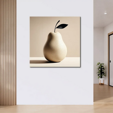 Centered composition sculptural pear wall art for contemporary interiors