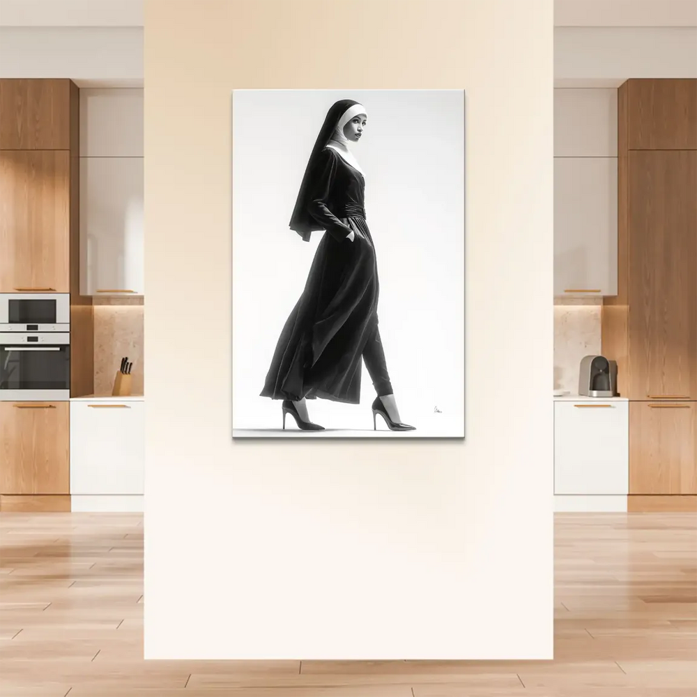 Fashion wall art with religious iconography in a modern minimalist style