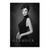 Audrey Hepburn-inspired black-and-white portrait on canvas wall art featuring a glamorous woman with a beaded clutch.