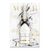 Champagne bottle on canvas with Vogue typography and black gold splatters