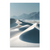 Portrait orientation minimalist desert landscape canvas wall art with white and blue dunes