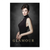 Audrey Hepburn-inspired glamorous woman portrait on a black and grey canvas with gold GLAMOUR text at the bottom