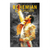 Freddie Mercury portrait on a vibrant yellow and red canvas with a distressed monochrome background