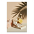 Citrus Blossom canvas wall art featuring a halved lemon, white daisies, and pale pink stone blocks on a warm beige surface with a palm leaf shadow