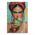 Frida Kahlo Mint canvas print featuring a stylish woman with unibrow and red headscarf