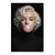 Close-up portrait of a glamorous woman resembling Marilyn Monroe blowing a pink bubble on a black background in a Pop Art style canvas wall art
