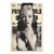 Grayscale Marilyn Monroe portrait on canvas with torn newspaper edges in vintage Pop Art editorial style