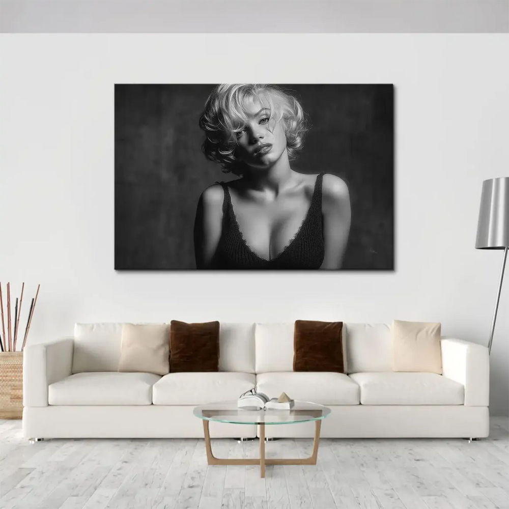 Monochrome fashion wall art featuring a timeless actress