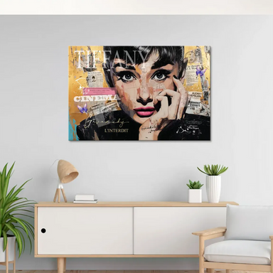 Text references to Tiffany, Givenchy and Breakfast at Tiffany's in bold art
