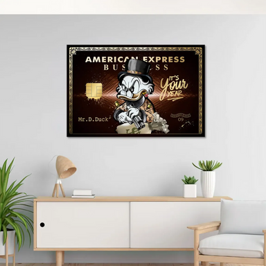 Full landscape-oriented view showing bold fusion of street art and luxury branding in rich gold and brown tones.