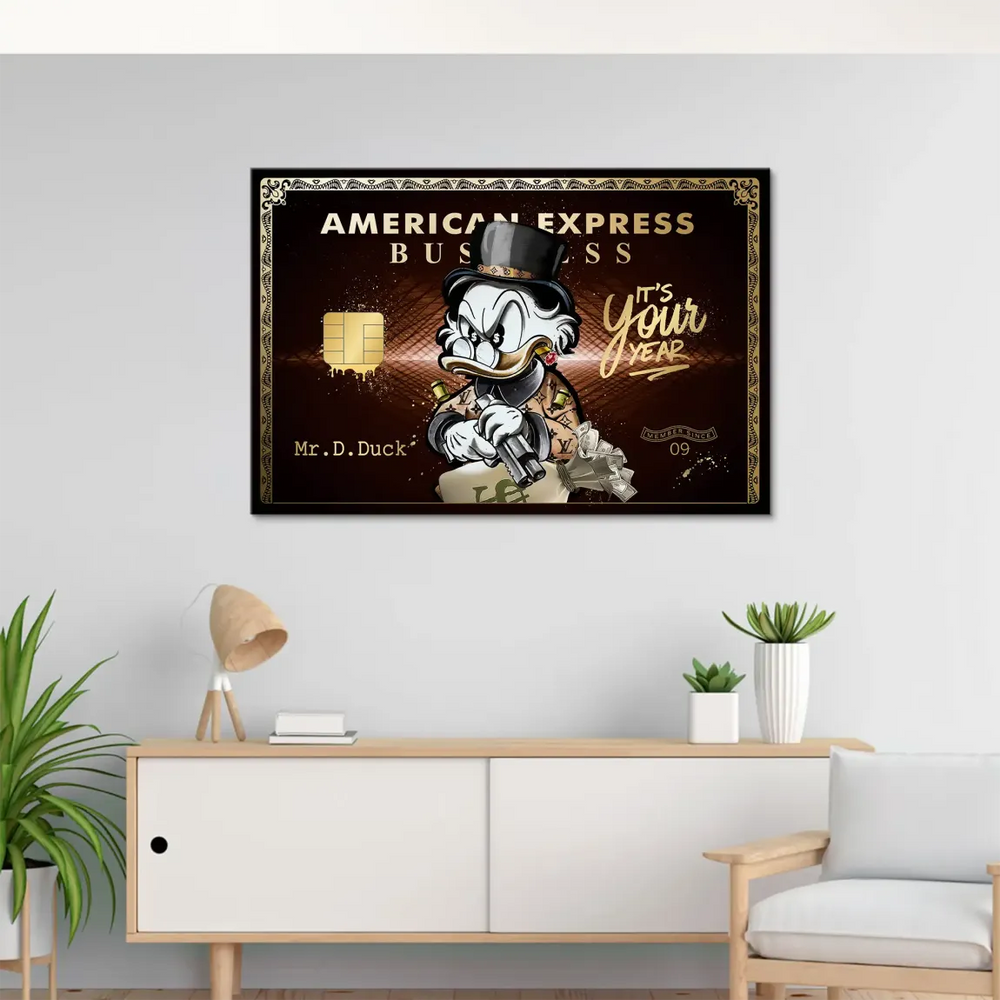 Full landscape-oriented view showing bold fusion of street art and luxury branding in rich gold and brown tones.