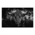 Black Bull Vision canvas wall art in black and white with a powerful bull portrait and smoky background.