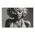 Black-and-white portrait of a glamorous woman with blonde curls on canvas, evoking vintage Hollywood fashion.