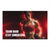 Fitness motivation canvas wall art: athletic woman in a sports bra lifting dumbbells with red glow and Train Hard Stay Consistent text