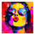 Be Wild canvas art featuring a stylized woman portrait in electric yellow with blue and magenta accents