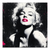 Marilyn Monroe portrait on canvas in bold Pop Art style with magenta lips and graffiti textures